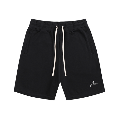 Essential Cotton Shorts by Ace Clothing — 320 g/m² cotton drawstring shorts in sky blue, front view