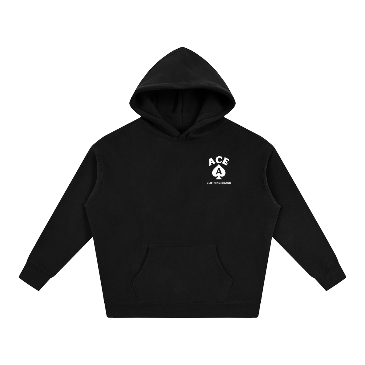 Rose Hoodie by Ace Clothing — 350 g/m² rose-print hoodie in Black