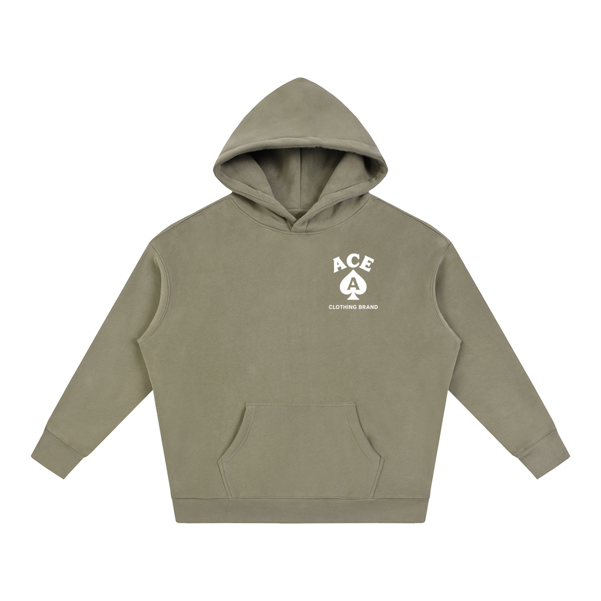 Cards Hoodie by Ace Clothing — 350 g/m² card-print hoodie in Gray Coffee