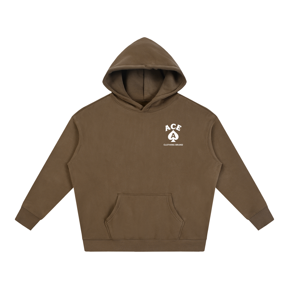 Rose Hoodie by Ace Clothing — 350 g/m² rose-print hoodie in Brown