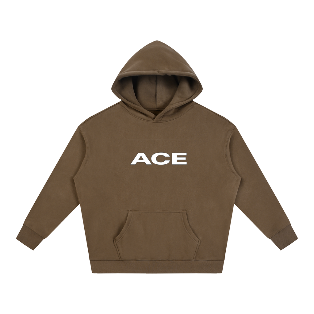 Flower Hoodie by Ace Clothing — 350 g/m² flower-print hoodie in Brown