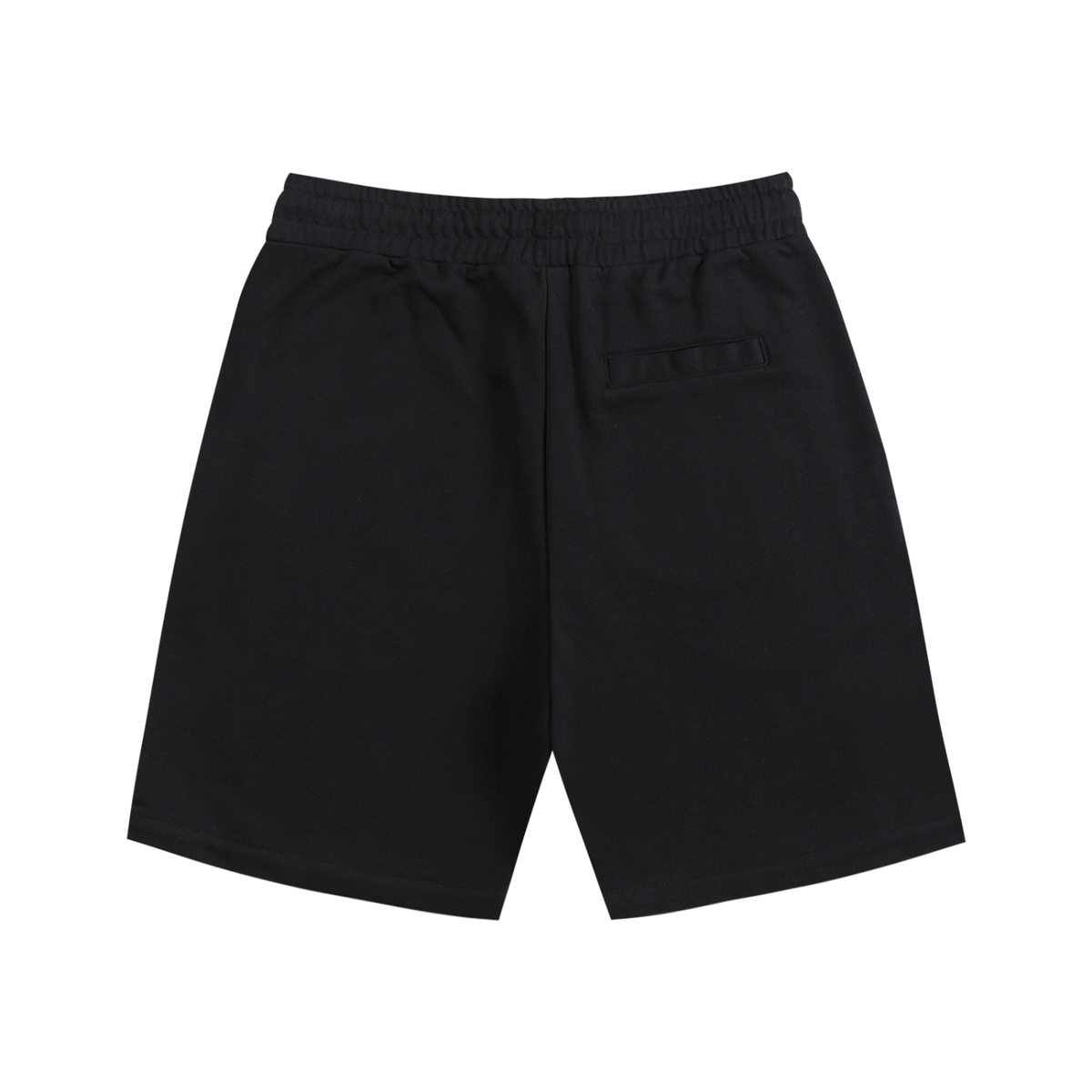 Essential Cotton Shorts by Ace Clothing — 320 g/m² cotton drawstring shorts in Black, back view