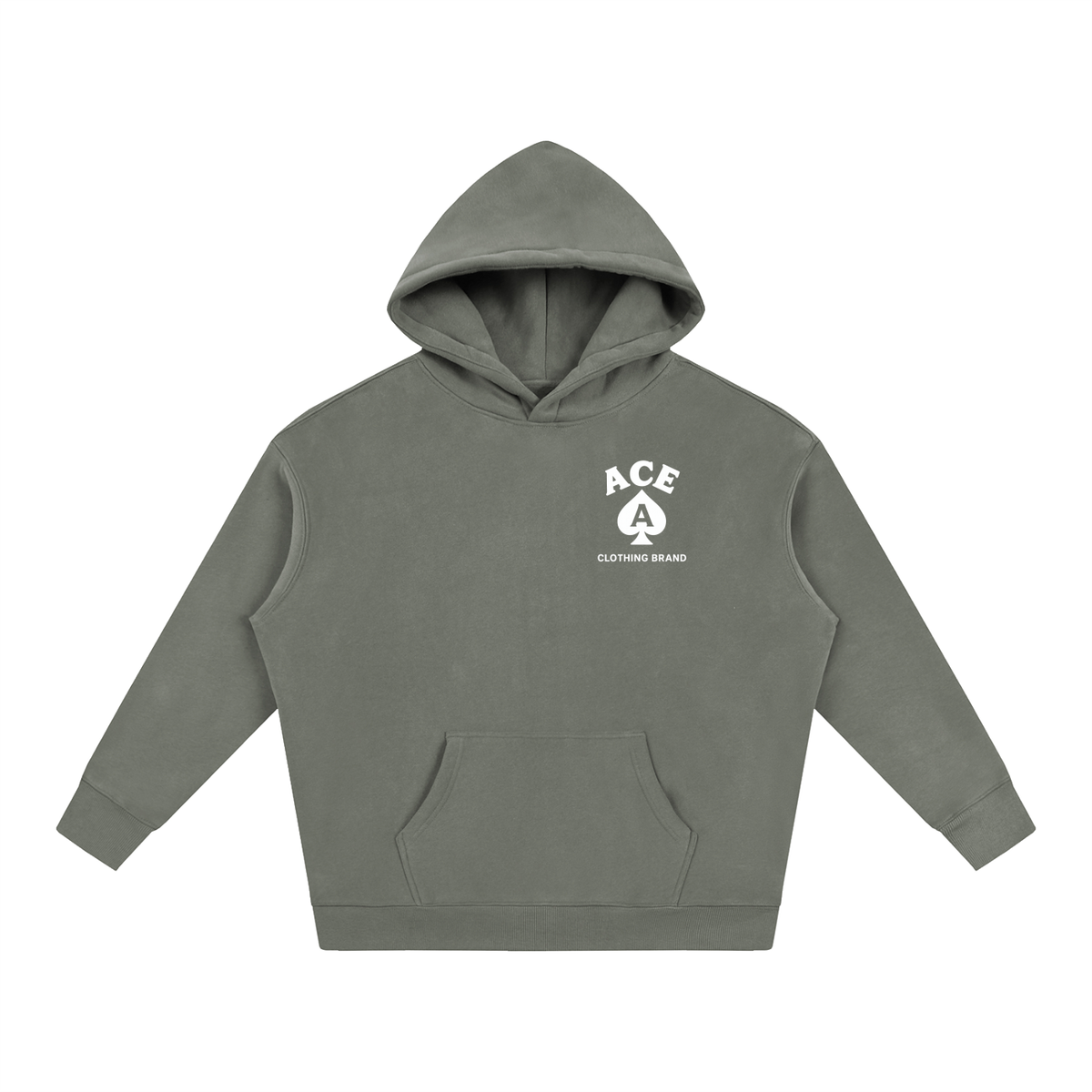 Cards Hoodie by Ace Clothing — 350 g/m² card-print hoodie in Gray