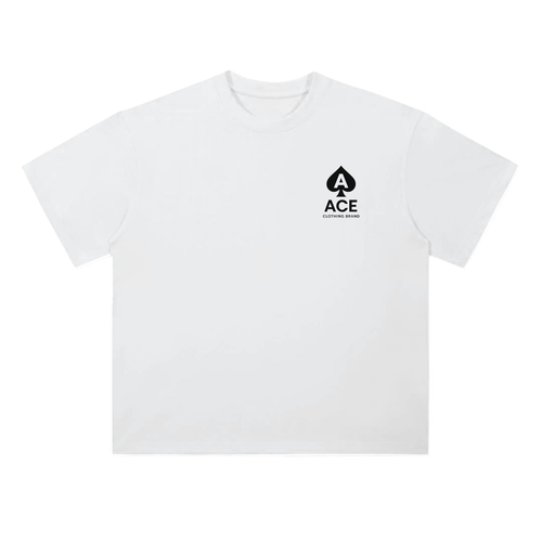 Rose Tee by Ace Clothing — 300 g/m² rose-print tee in Lucent White