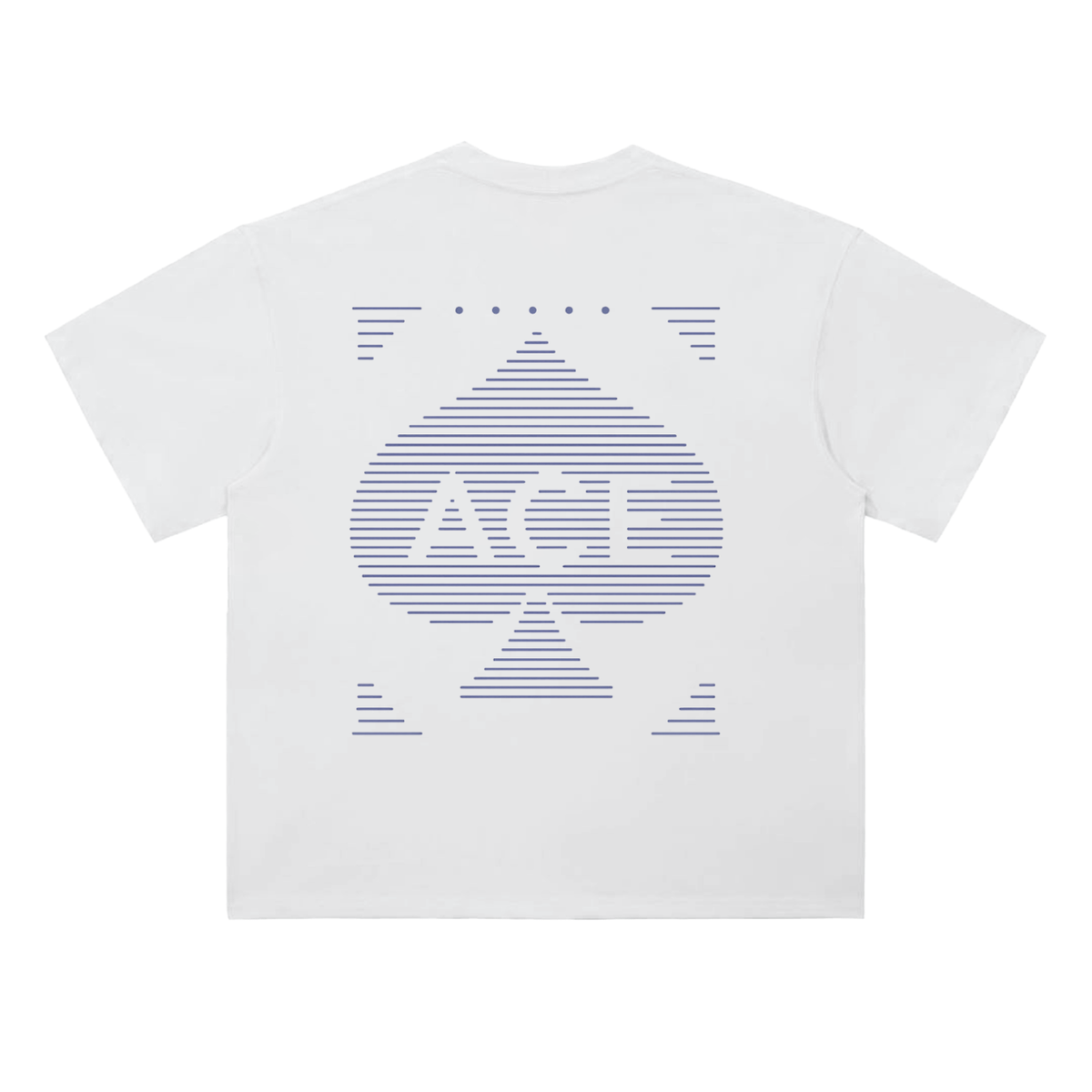 Phantom Lines Tee by Ace Clothing — 300 g/m² line-print tee in Lucent White, back view