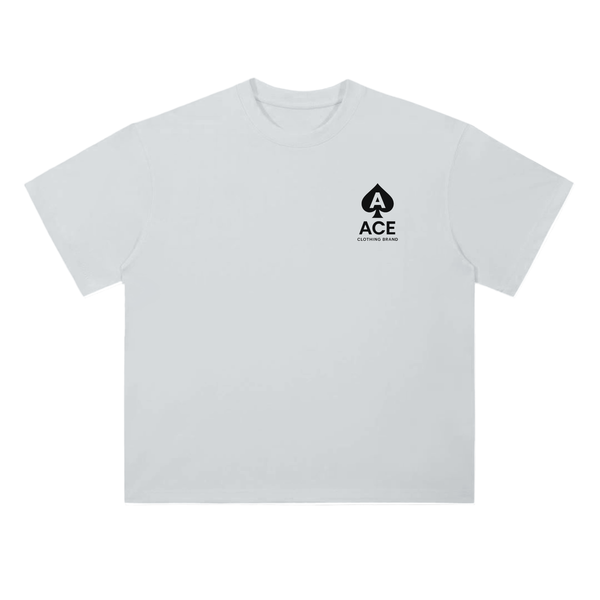 Rose Tee by Ace Clothing — 300 g/m² rose-print tee in Light Gray