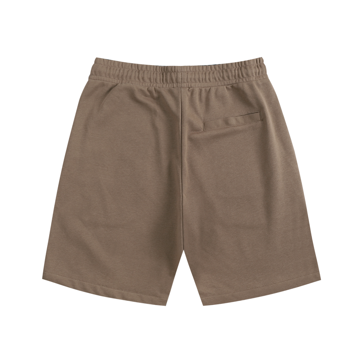 Essential Cotton Shorts by Ace Clothing — 320 g/m² cotton drawstring shorts in Coffee, back view