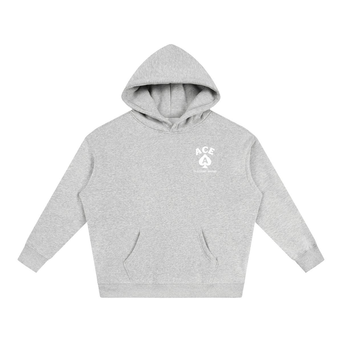 Rose Hoodie by Ace Clothing — 350 g/m² rose-print hoodie in Flower Gray
