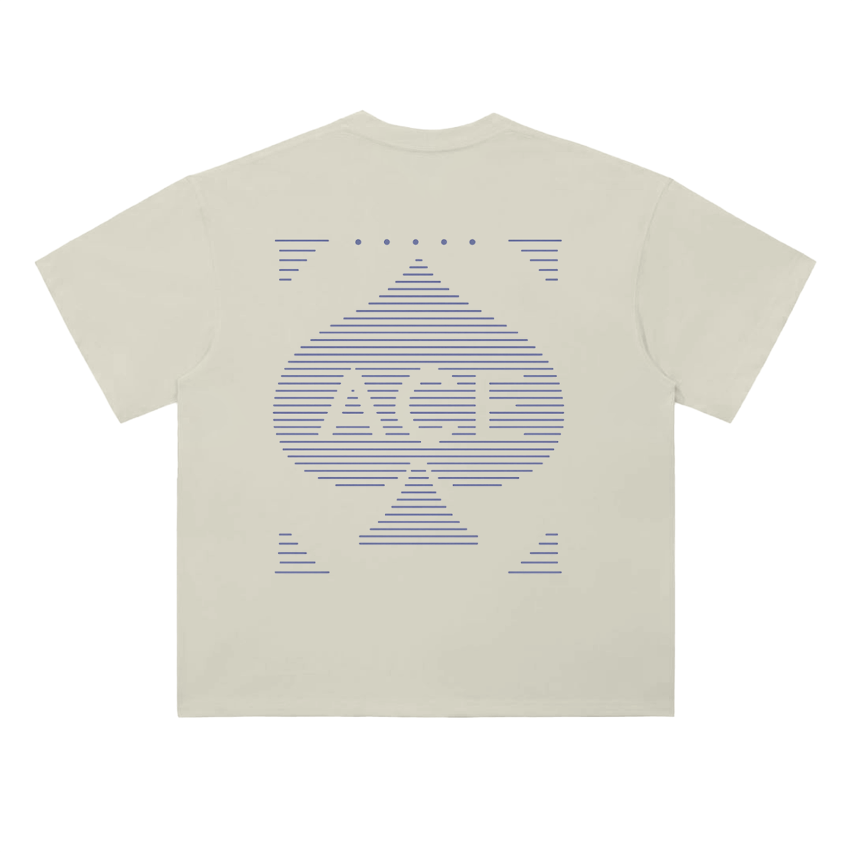 Phantom Lines Tee by Ace Clothing — 300 g/m² line-print tee in Milk Apricot, back view