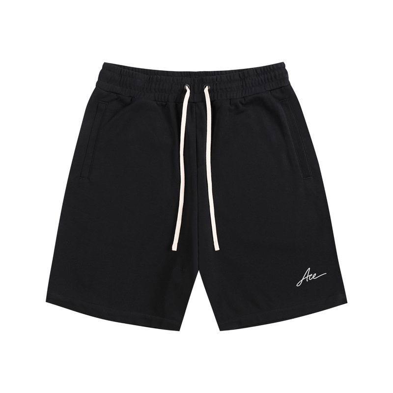 Essential Cotton Shorts by Ace Clothing — 320 g/m² cotton drawstring shorts in sky blue, front view