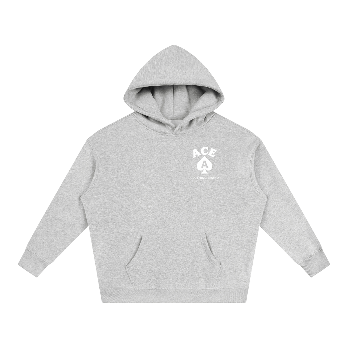 Cards Hoodie by Ace Clothing — 350 g/m² card-print hoodie in Flower Gray