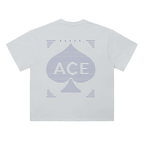 Phantom Lines Tee by Ace Clothing — 300 g/m² line-print tee in Light Gray, back view