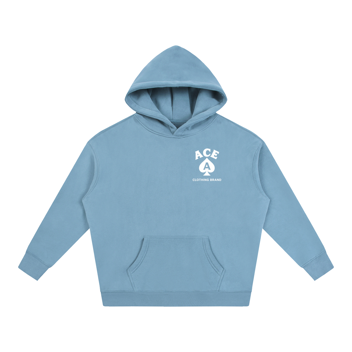 Cards Hoodie by Ace Clothing — 350 g/m² card-print hoodie in Medium Blue