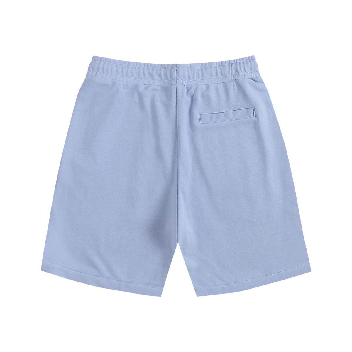 Essential Cotton Shorts by Ace Clothing — 320 g/m² cotton drawstring shorts in Sky Blue, back view