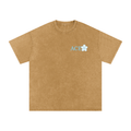 Blossom Tee by Ace Clothing — 250 g/m² snow-washed blossom-print tee in Light Brown