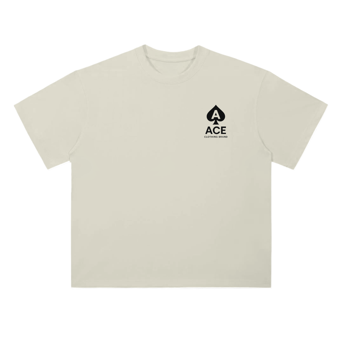 Rose Tee by Ace Clothing — 300 g/m² rose-print tee in Milk Apricot